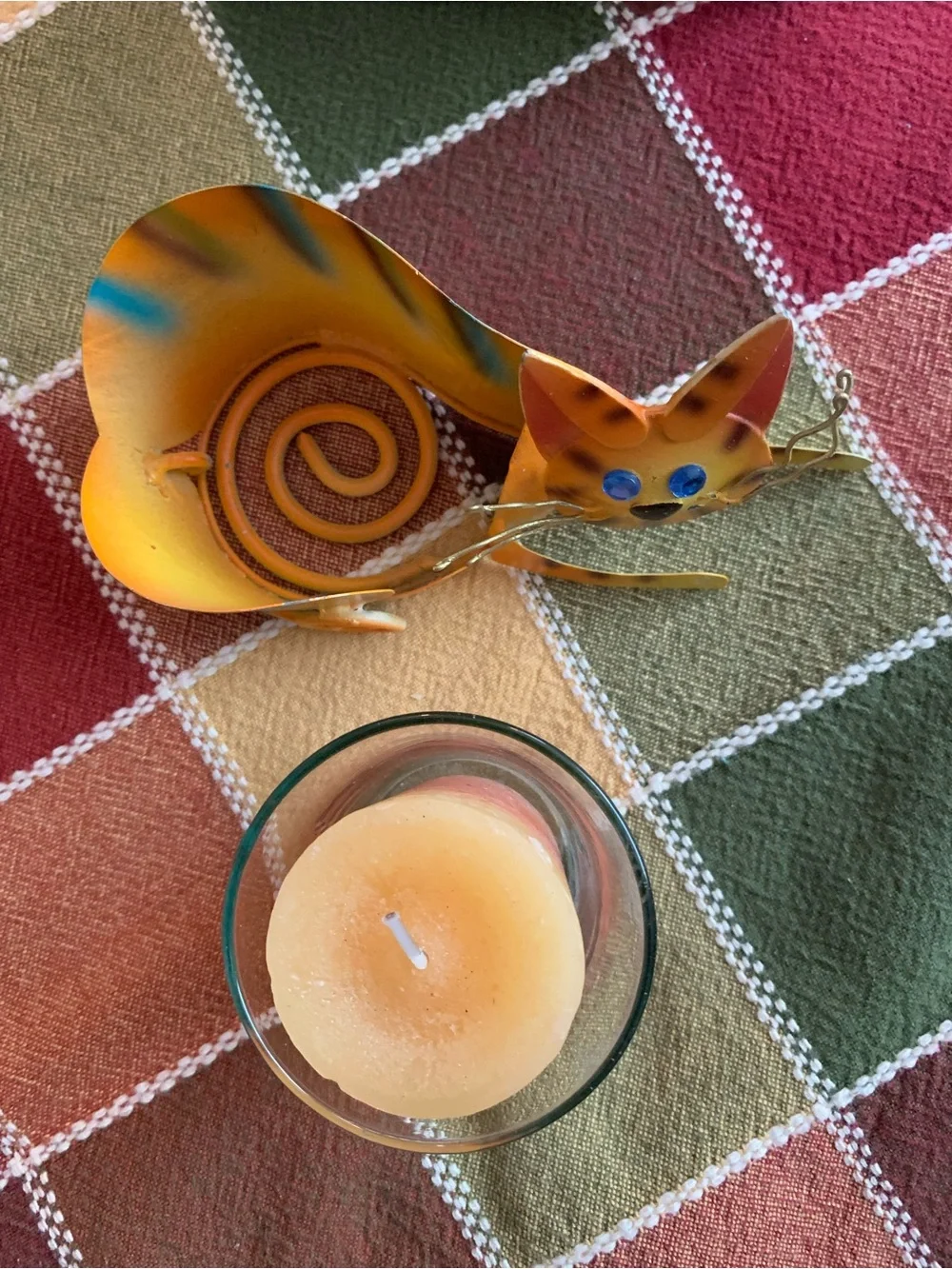 Maxima NIB Maxima Metal Cat Candle Holder & Votive - Cute Whimsical Decor!